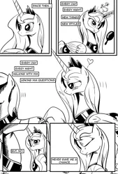 Size: 1094x1619 | Tagged: artist:cs, comic, comic:day-off, derpibooru import, monochrome, princess luna, safe