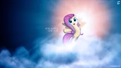 Size: 1920x1080 | Tagged: safe, artist:adrianimpalamata, artist:para-vine, artist:xpesifeindx, derpibooru import, fluttershy, pony, bipedal, cloud, cloudy, happy, katy perry, solo, song reference, vector, walking on air, wallpaper