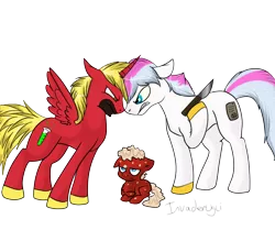 Size: 888x777 | Tagged: safe, artist:invaderugli, derpibooru import, ponified, alicorn, pony, aqua teen hunger force, frylock, knife, master shake, meatwad