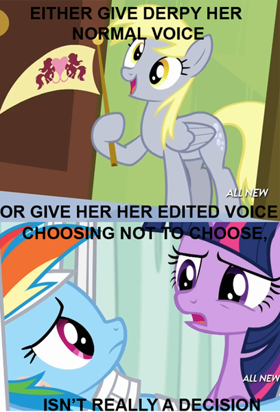 Size: 500x735 | Tagged: safe, derpibooru import, derpy hooves, rainbow dash, twilight sparkle, twilight sparkle (alicorn), alicorn, pony, rainbow falls, advice, advice meme, derpygate, exploitable meme, female, flag, hilarious in hindsight, irony, mare, meme