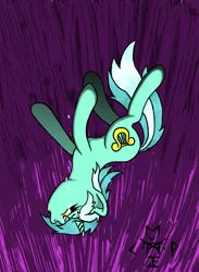 Size: 1232x1680 | Tagged: safe, artist:vennyr, derpibooru import, lyra heartstrings, pony, unicorn, abstract background, crying, falling, sad, solo