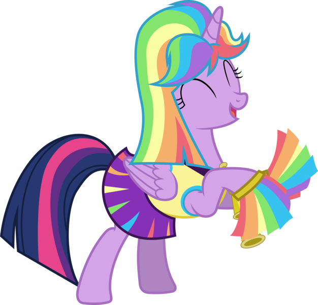 Size: 5720x5480 | Tagged: safe, artist:90sigma, derpibooru import, twilight sparkle, twilight sparkle (alicorn), alicorn, pony, rainbow falls, absurd resolution, bipedal, cheerleader, cheerleader sparkle, clothes, cute, eyes closed, female, happy, mare, open mouth, rearing, simple background, smiling, solo, transparent background, vector