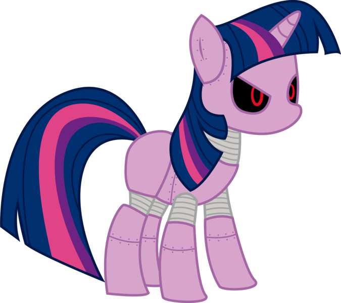 Size: 2265x2014 | Tagged: safe, artist:frankleonhart, derpibooru import, edit, twilight sparkle, pony, robot, robot pony, roboticization, simple background, solo, transparent background, twibot, vector