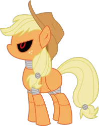 Size: 1907x2426 | Tagged: safe, artist:frankleonhart, derpibooru import, edit, applejack, pony, robot, robot pony, applebot, roboticization, simple background, solo, transparent background, vector