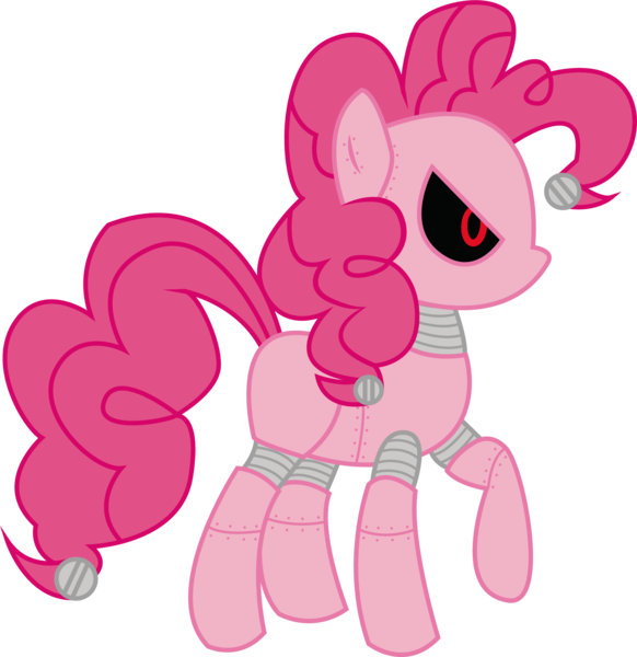 Size: 2238x2307 | Tagged: safe, artist:frankleonhart, derpibooru import, edit, pinkie pie, pony, robot, robot pony, palindrome get, pinkie bot, roboticization, simple background, solo, transparent background, vector