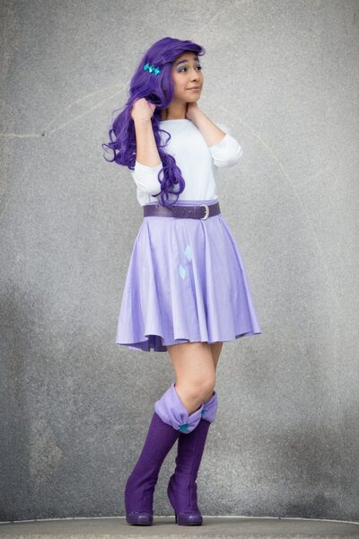 Size: 640x960 | Tagged: safe, derpibooru import, rarity, human, equestria girls, belt, blouse, boots, clothes, cosplay, high heel boots, high heels, irl, irl human, photo, shoes, skirt, solo