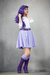Size: 640x960 | Tagged: safe, derpibooru import, rarity, human, equestria girls, belt, blouse, boots, clothes, cosplay, high heel boots, high heels, irl, irl human, photo, shoes, skirt, solo
