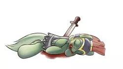 Size: 3453x1945 | Tagged: grimdark, artist:amazin-a, banned from derpibooru, deleted from derpibooru, derpibooru import, age of empires, armor, blood, dead, death, image, jpeg, murder, soldier, solo, sword