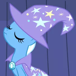 Size: 720x720 | Tagged: safe, derpibooru import, screencap, trixie, pony, unicorn, boast busters, cropped, eyes closed, female, mare, nose in the air, solo