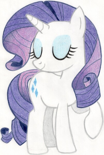 Size: 1822x2710 | Tagged: artist:muffin mane, derpibooru import, rarity, safe, sisterhooves social, solo, traditional art