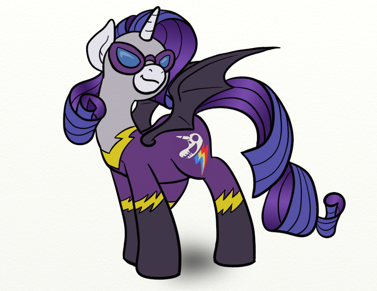 Size: 792x612 | Tagged: safe, artist:rikmach, derpibooru import, rarity, alicorn, bat pony, bat pony alicorn, fanfic, alicornified, bat wings, clothes, costume, fanfic art, race swap, raricorn, shadowbolts, shadowbolts costume, solo, xenophilia