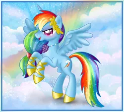 Size: 924x837 | Tagged: safe, artist:bapity88, derpibooru import, rainbow dash, alicorn, pony, alicornified, race swap, rainbowcorn, solo