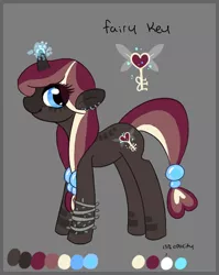 Size: 514x645 | Tagged: safe, artist:by-the-lantern-light, derpibooru import, oc, unofficial characters only, pony, unicorn, adoptable, key, magic, solo