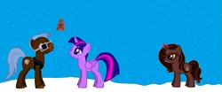 Size: 1539x640 | Tagged: safe, artist:katrinahood, derpibooru import, twilight sparkle, twilight sparkle (alicorn), oc, alicorn, pony, pony creator, anypony, canon x oc, female, katrinahood, male, mare, mistletoe, ms paint, shipping, snow, snowfall, straight