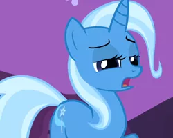 Size: 900x720 | Tagged: safe, derpibooru import, screencap, trixie, pony, unicorn, boast busters, cropped, female, mare, reaction image, solo