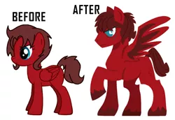 Size: 1300x895 | Tagged: safe, derpibooru import, oc, unofficial characters only, pegasus, pony, pony creator, before and after, blank flank, comparison, fimfiction, scar, solo, unshorn fetlocks