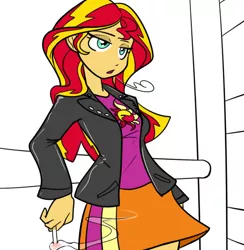 Size: 500x513 | Tagged: dead source, safe, artist:reiduran, derpibooru import, sunset shimmer, equestria girls, cigarette, smoking, solo