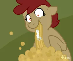 Size: 700x583 | Tagged: artist:chubbyjam, comic, derpibooru import, fetish, food pony, mentos, mentos and diet coke, micro, oc, oc:coke pony, original species, safe, single panel, unofficial characters only, vomit, vore, wheeeee