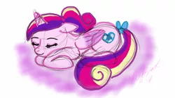 Size: 1280x720 | Tagged: artist:kuromi, derpibooru import, princess cadance, safe, sleeping, solo, teen princess cadance, tumblr