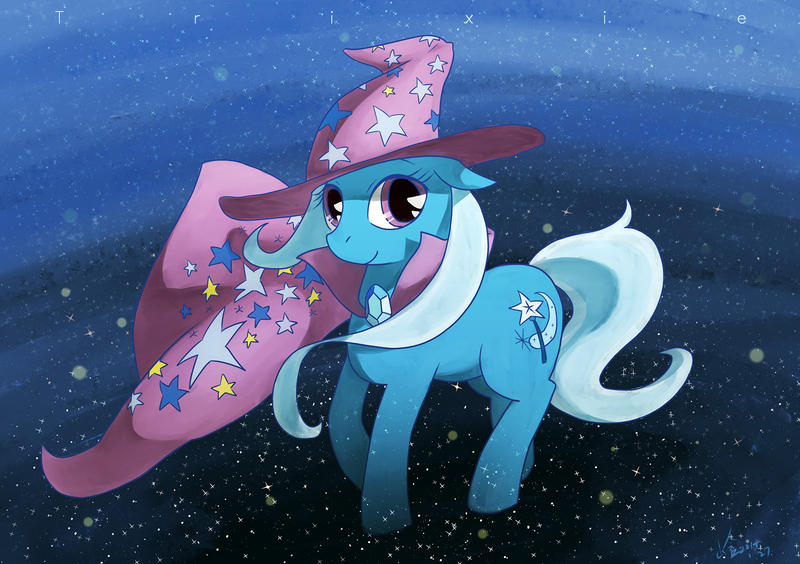 Size: 1736x1224 | Tagged: safe, artist:kuang-han, derpibooru import, trixie, pony, unicorn, female, mare, pixiv, solo