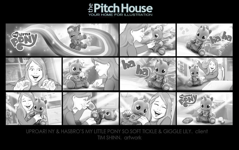 Size: 1024x643 | Tagged: safe, artist:timshinn73, derpibooru import, official, lily, lily valley, human, advertisement, comic, image, jpeg, monochrome, so soft, storyboard, toy