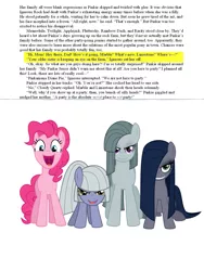Size: 991x1317 | Tagged: book, cloudy quartz, fanfic art, fanfic:muffins, igneous rock pie, limestone pie, marble pie, my little pony chapter books, oc, oc:minkie pie, pie sisters, pinkie pie, pinkie pie and the rockin' ponypalooza party!, safe, spoiler:book, text