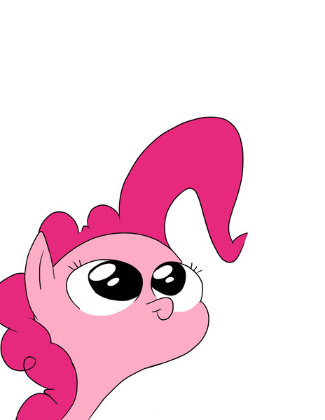 Size: 2289x2957 | Tagged: safe, artist:peanutbutter, derpibooru import, pinkie pie, cross-eyed, cute, diapinkes, looking up, simple background, smiling, solo, white background