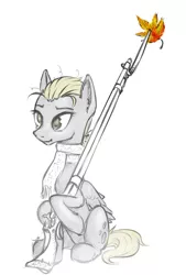 Size: 476x704 | Tagged: safe, artist:madhotaru, derpibooru import, derpy hooves, pegasus, pony, bayonet, female, gun, mare, musket, scrunchy face, solo