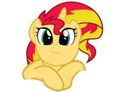 Size: 1600x1200 | Tagged: safe, artist:kuren247, derpibooru import, sunset shimmer, pony, unicorn, cute, looking at you, shimmerbetes, simple background, smiling, solo, transparent background, vector