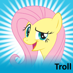 Size: 250x250 | Tagged: always works, derpibooru import, dreamworks face, fluttershy, safe, solo, spoilered image joke, troll