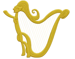 Size: 948x749 | Tagged: artist:atanarix, derpibooru import, gold, harp, louise the singing harp, musical instrument, safe, simple background, transparent background, vector