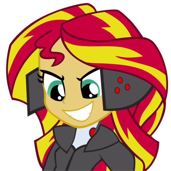 Size: 2500x2500 | Tagged: artist needed, source needed, safe, derpibooru import, sunset shimmer, equestria girls, konami, metal gear, metal gear rising, solo, sundowner