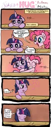 Size: 4277x10500 | Tagged: absurd resolution, artist:arkenbrony, artist:redapropos, comic, derpibooru import, feels, floppy ears, frown, grin, hug, implied death, it started with a hug, leaning, mood whiplash, pinkie pie, sad, safe, smiling, surprised, :t, twilight sparkle