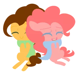 Size: 400x381 | Tagged: safe, artist:princess-big-mac, derpibooru import, cheese sandwich, pinkie pie, pinkie pride, cheesepie, clothes, cute, female, laughing, lineless, male, scarf, shipping, straight