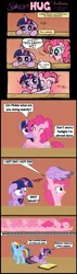 Size: 1047x3687 | Tagged: safe, artist:bronybyexception, artist:redapropos, derpibooru import, pinkie pie, rainbow dash, twilight sparkle, twilight sparkle (alicorn), alicorn, pegasus, pony, unicorn, alicornified, cameo, comic, deadpool, everything went better than expected, hug, ironic, it started with a hug, modular, pegasus pinkie pie, race swap, reading, subliminal deadpool, unicorn twilight, when you see it, wings