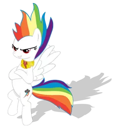 Size: 1018x1143 | Tagged: artist:neriani, derpibooru import, element of loyalty, elements of harmony, gunbuster pose, rainbow dash, safe, simple background, solo, super rainbow dash, transparent background, vector