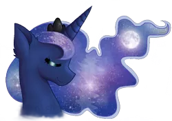 Size: 849x596 | Tagged: safe, artist:queensmil3y, derpibooru import, princess luna, alicorn, pony, bust, eyes closed, female, horn, jewelry, mare, portrait, profile, regalia, simple background, smiling, solo, tiara, transparent background