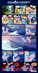 Size: 1248x2357 | Tagged: safe, artist:sorcerushorserus, derpibooru import, firefly, fluttershy, rainbow dash, surprise, pegasus, pony, comic:dash academy, cinema, comic, dashfly, dream, female, g1, lesbian, mare, shipping, wingboner