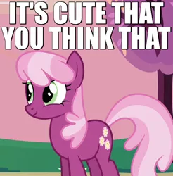 Size: 640x650 | Tagged: safe, derpibooru import, edit, edited screencap, screencap, cheerilee, earth pony, pony, hearts and hooves day (episode), caption, cheeribetes, cropped, cute, female, happy, hearts and hooves day, image, image macro, mare, png, reaction image, smiling, solo, text