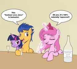 Size: 1139x1024 | Tagged: source needed, suggestive, artist:datahmedz, derpibooru import, edit, flash sentry, twilight sparkle, oc, alicorn, pony, alicorn oc, centaur love juice, exploitable, exploitable meme, female, flashlight, implied sex, male, meme, not milk, pinkiepony, shipping, straight, tasha's pony tales, text edit, wat, youtube