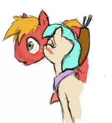 Size: 504x554 | Tagged: safe, artist:untiltheballoons, derpibooru import, big macintosh, coco pommel, earth pony, pony, blushing, cocomac, crack shipping, eyes closed, kissing, male, open mouth, shipping, stallion, straight, surprise kiss, surprised, wide eyes