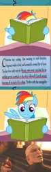 Size: 557x1846 | Tagged: barely pony related, book, comic, derpibooru import, edit, edited screencap, harry potter, meme, obligatory pony, professor quirrell, rainbow dash, reading rainbow, read it and weep, safe, screencap, screencap comic, voldemort