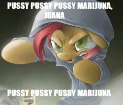 Size: 612x520 | Tagged: suggestive, derpibooru import, babs seed, earth pony, pony, andy milonakis, babs the rapper, exploitable meme, female, filly, image macro, marijuana, meme, nose wrinkle, solo, vulgar