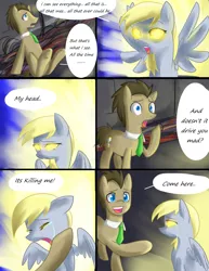 Size: 2975x3850 | Tagged: safe, artist:annakitsun3, derpibooru import, derpy hooves, doctor whooves, time turner, pegasus, pony, bad wolf, comic, doctor who, female, glowing eyes, mare, parody, rose tyler, the parting of ways