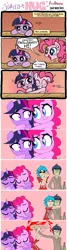 Size: 571x2143 | Tagged: semi-grimdark, artist:redapropos, artist:terry, derpibooru import, pinkie pie, twilight sparkle, twilight sparkle (alicorn), alicorn, human, pony, 2-d, blood, comic, crossover, female, gorillaz, hug, it started with a hug, mare, murdoc