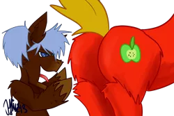 Size: 3000x2000 | Tagged: suggestive, artist:mangajag, derpibooru import, big macintosh, oc, earth pony, pony, anypony, male, stallion