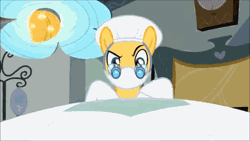 Size: 576x324 | Tagged: safe, derpibooru import, screencap, cherry berry, doctor horse, doctor stable, pinkie pie, firefly (insect), pony, pinkie pride, animated, annoyed, bipedal, cupcake, doctor, eye contact, eyes closed, female, firefly lamp, gif, glare, gloves, grin, hoof gloves, hoof hold, hospital, image, like a surgeon, looking at each other, male, mare, rainbow cupcake, reference, rubber gloves, smiling, squee, stallion, surgeon, sweat, vinyl gloves, wide eyes