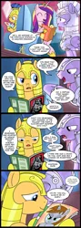 Size: 713x2000 | Tagged: safe, artist:madmax, derpibooru import, amethyst stone, flash sentry, princess cadance, oc, oc:littlepip, alicorn, crystal pony, pegasus, pony, unicorn, comic:everypony hates flash, fallout equestria, fanfic, armor, comic, crystal express, crystal guard, crystal guard armor, crystal pegasus, everybody hates flash sentry, exploitable meme, fanfic art, female, hooves, horn, husbando thief, male, mare, meme, open mouth, pipbuck, power armor, reading, sitting, smiling, stallion, steel ranger, talking, train, waifu, waifu thief, wings