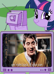 Size: 563x771 | Tagged: animated, derpibooru import, epic rap battles of history, exploitable meme, meme, mister rogers, mr mcfeely, obligatory pony, safe, tv meme, twiface, twilight sparkle, vulgar, wrong neighborhood