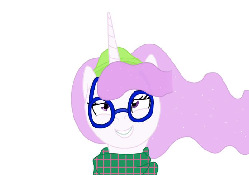 Size: 1091x768 | Tagged: artist:hakar-kerarmor, clothes, derpibooru import, glasses, hipster, princess celestia, princess molestia, safe, scarf, solo